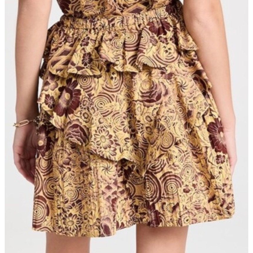 Ulla Johnson Sigrid Mini Skirt Gold Brown Size 2